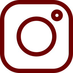 Instagram logo with a rounded square outline, circle inside, and small circle in the top right corner.